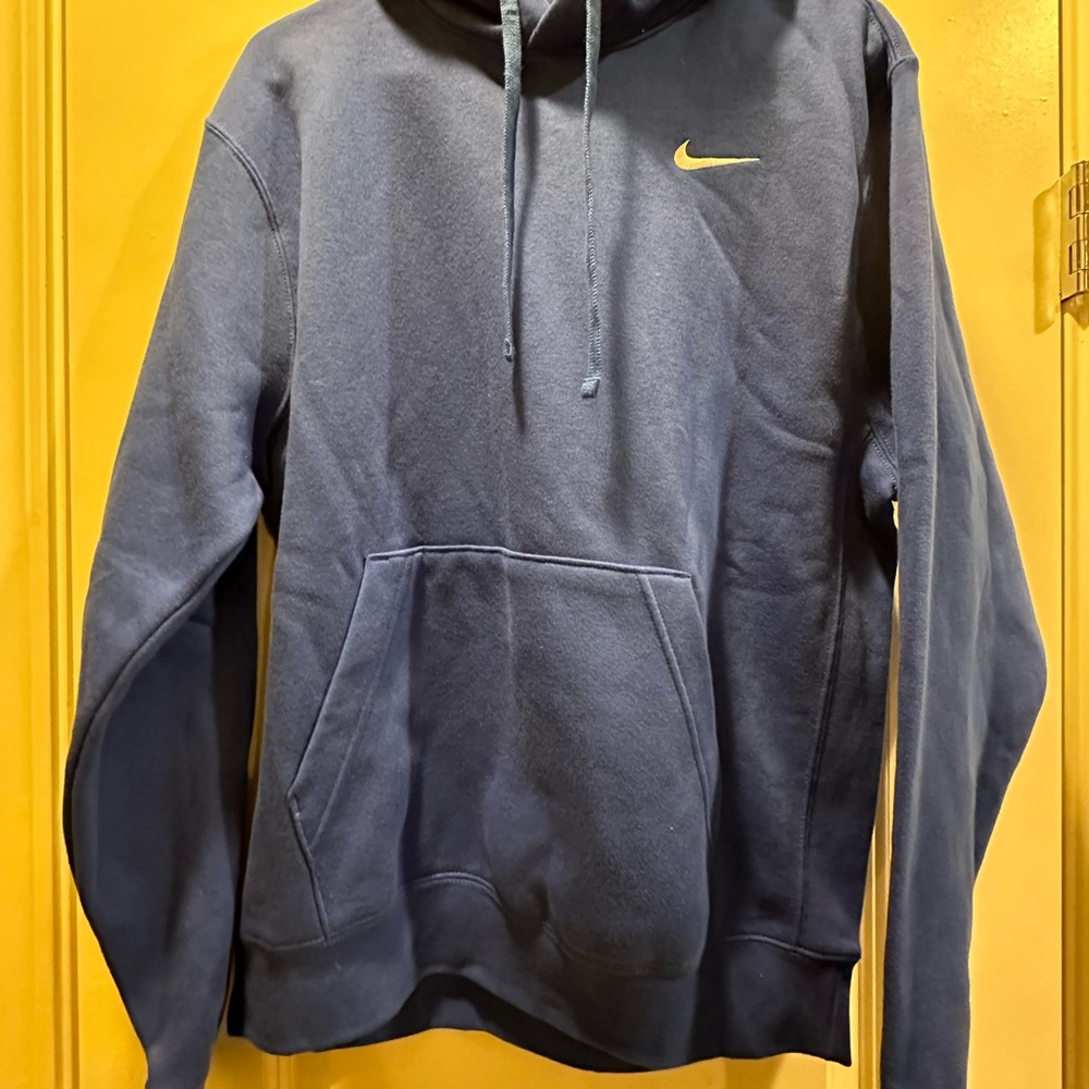 Nike Blue Hoodie with Yellow Logo